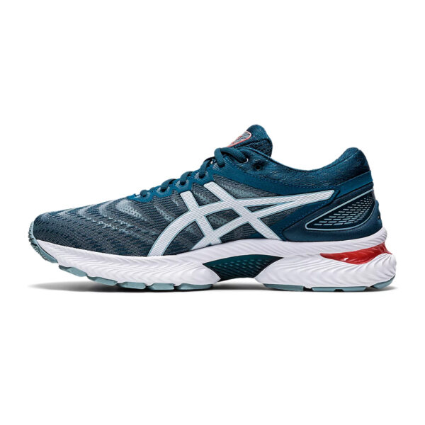 Asics Gel Nimbus 22 Running Shoes (Light Steel/Magnetic Blue)