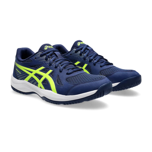 Asics Upcourt 6 Badminton Shoes (Blue Expanse/Safety Yellow)