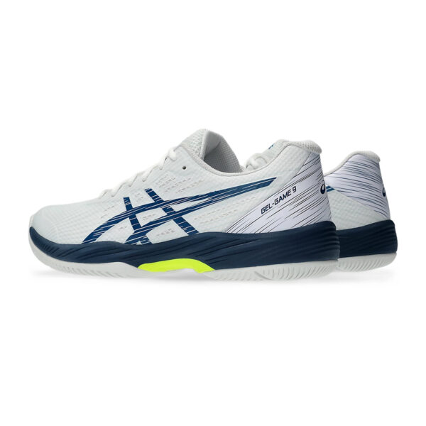 Asics Gel Game 9 Tennis Shoes (White/Mako Blue)