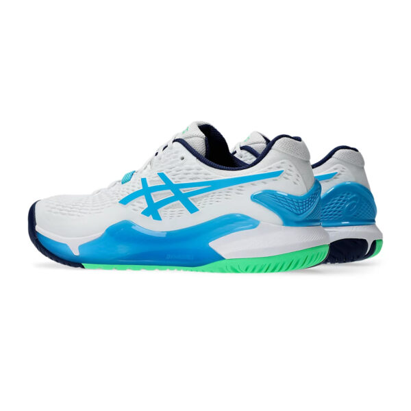 Asics Gel Resolution 9 Tennis Shoes (White/Digital Aqua)