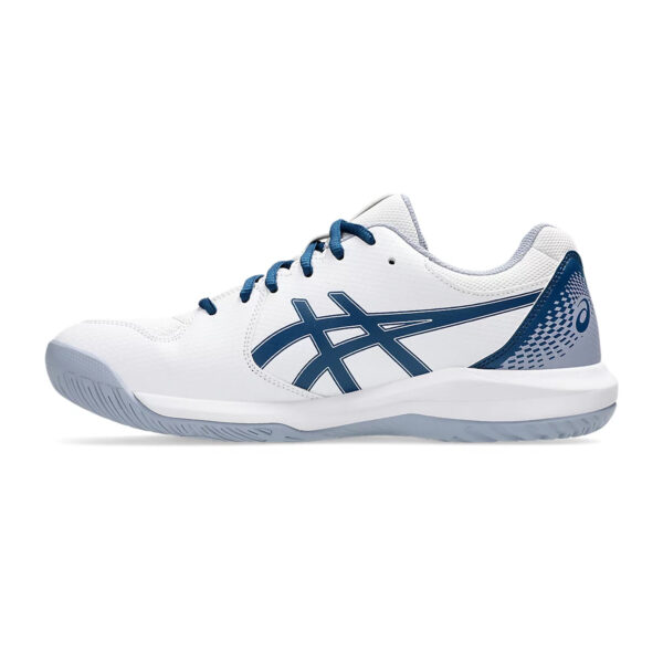 Asics Gel Dedicate 8 Tennis Shoes (White/Mako Blue)