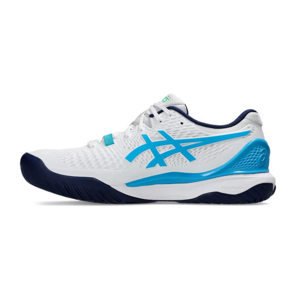 Asics Gel Resolution 9 Tennis Shoes (White/Digital Aqua)