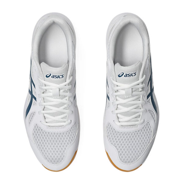 Asics Upcourt 6 Badminton Shoes (White/Vintage Indigo)