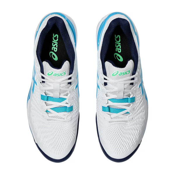 Asics Gel Resolution 9 Tennis Shoes (White/Digital Aqua)