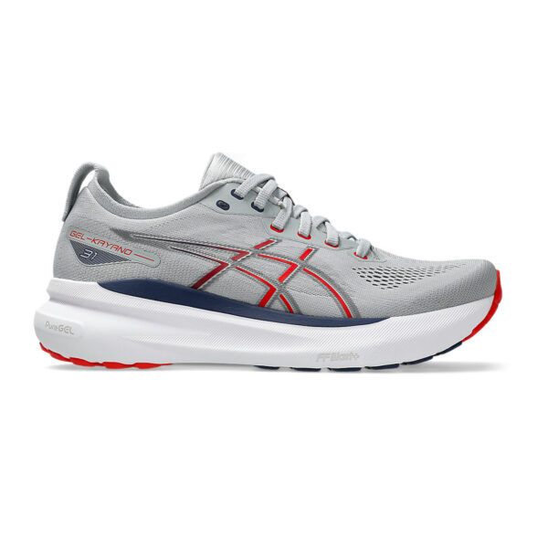 Asics GEL-KAYANO 31 Running Shoes (Piedmont Grey/Fiery Red)