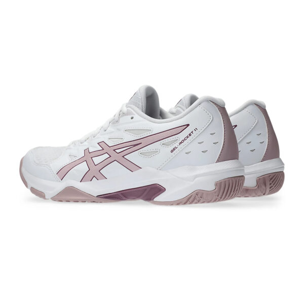 Asics Gel Rocket 11 Badminton Shoes (White/Watershed Rose)