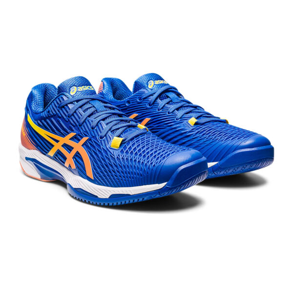 Asics Solution Speed FF 2 Novak Pack Tennis Shoes (Tuna Blue/Sun Peach)