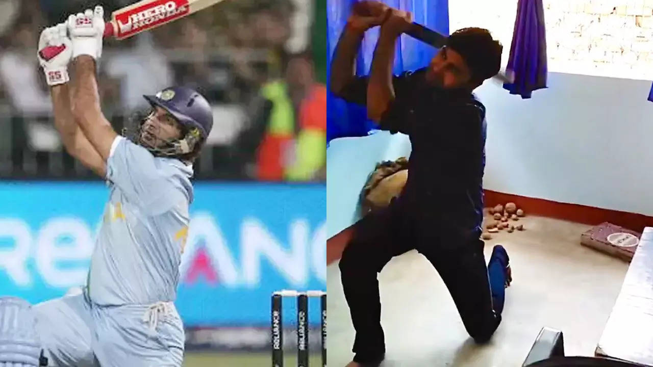 Yuvraj Singh's Iconic Shots Impersonated, Inspiring Young Indian Batter