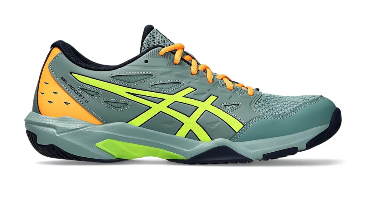 Asics Gel Rocket 11 Badminton Shoes (Celadon/Safety Yellow)