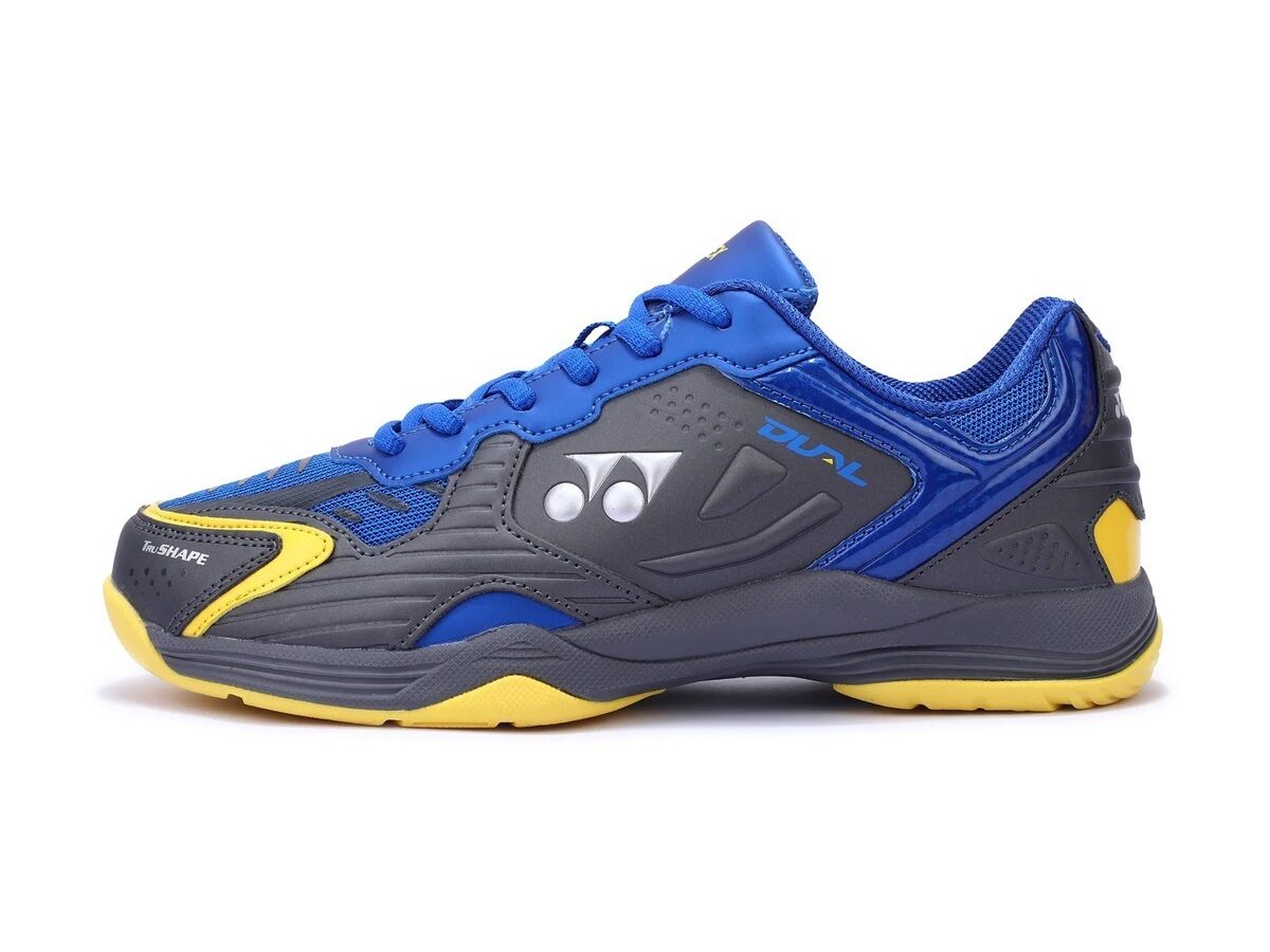 Shop Yonex Dual Badminton Shoes (Gun Metal/Cobalt/Honey Gold)