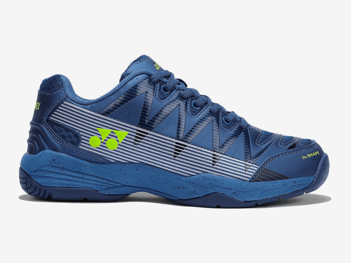Shop YONEX Dominant Badminton Shoes (Blue/ Silver/ Volt)
