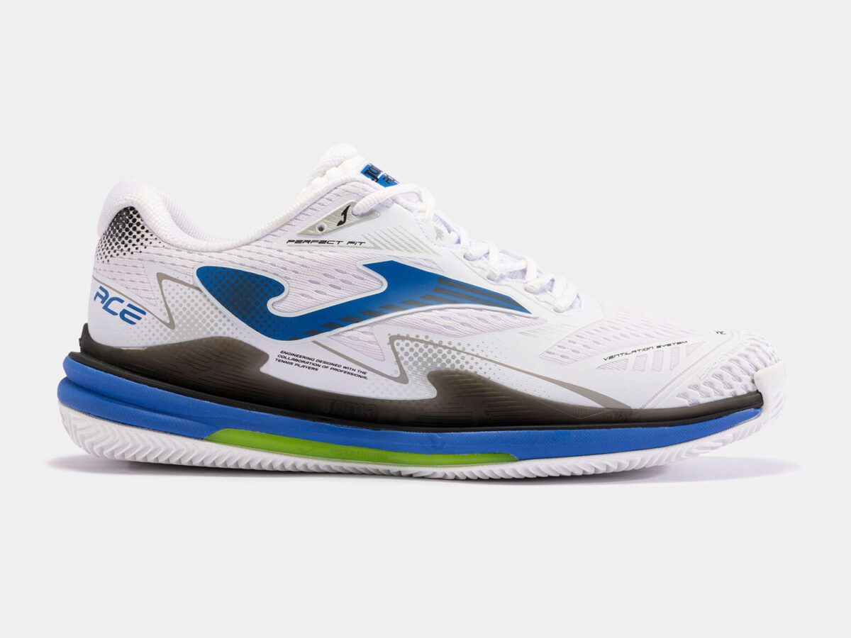 Joma Ace 2402 (White/Blue) Tennis Shoes - God of Sports