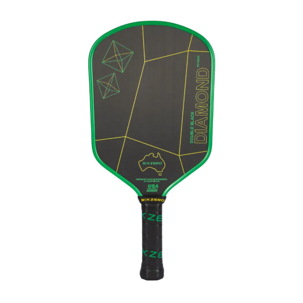 Six Zero Double Black Diamond Pickleball Paddle (Australia Green:Gold) - 16mm