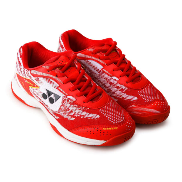 Yonex V200i Badminton Shoes (Ruby Red/Medallion Gold)