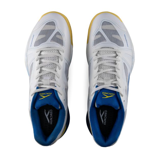 Hundred Phenom Badminton Shoes (White/Blue/Yellow)