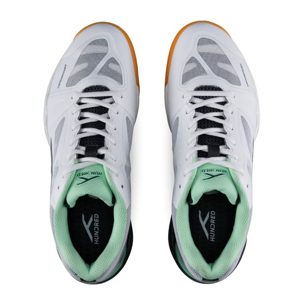Hundred Phenom Badminton Shoes (White/Grey/Green)