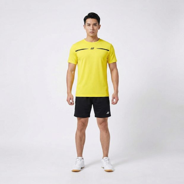 Yonex 2529 Men Round Next Badminton Tshirt (Blazing Yellow)