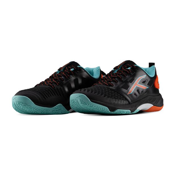 Hundred Hyper Court Badminton Shoes (Black/Orange/Blue)