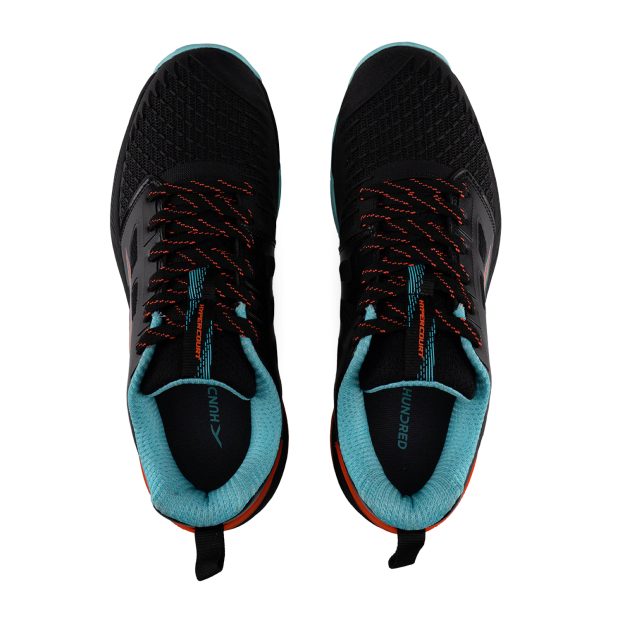 Hundred Hyper Court Badminton Shoes (Black/Orange/Blue)