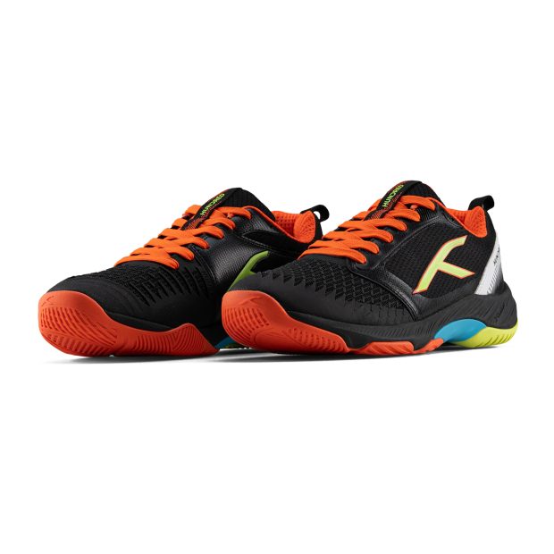 Hundred Hyper Spike Badminton Shoes (Black/Orange/Lime/Blue)