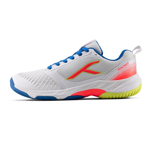 Hundred Hyper Spike Badminton Shoes (White/Blue/Orange/Lime)