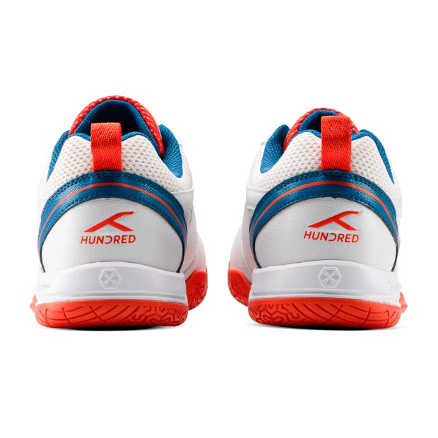 Hundred Raze Badminton Shoes (White/Orange/Deep Sea Blue)