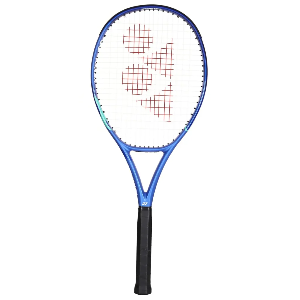 Yonex EZONE 100 best tennis racquet in India — blue isometric head HM graphite intermediate racquet